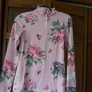 LoveShackFancy/ Bogner ski layer Pink Floral Long Sleeve Top